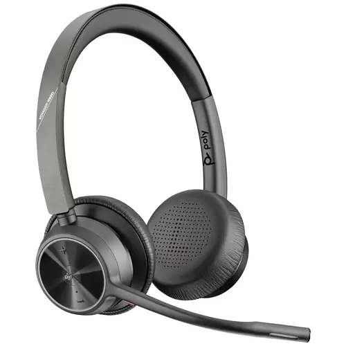 HP Poly Voyager 4320-M +BT700 Dongle On Ear Headset Bluetooth® Stereo Schwarz Noise Cancelling Lautstärkeregelung HP Poly Voyager 4320-M +BT700 Dongle On Ear Headset Bluetooth® Stereo Schwarz Noise Cancelling Lautstärkeregelung