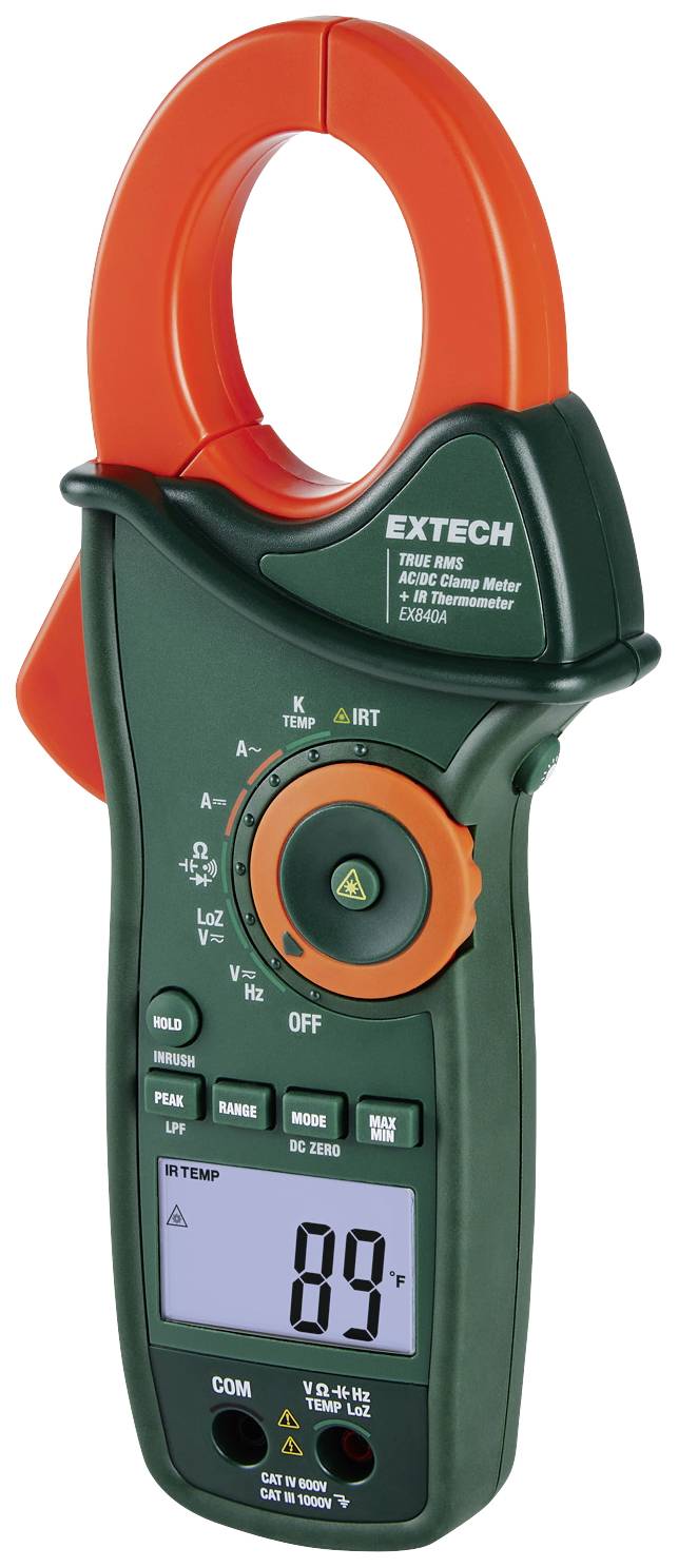 Extech EX840A Stromzange digital IR-Thermometer, LoZ CAT IV 600V Anzeige (Counts): 6000