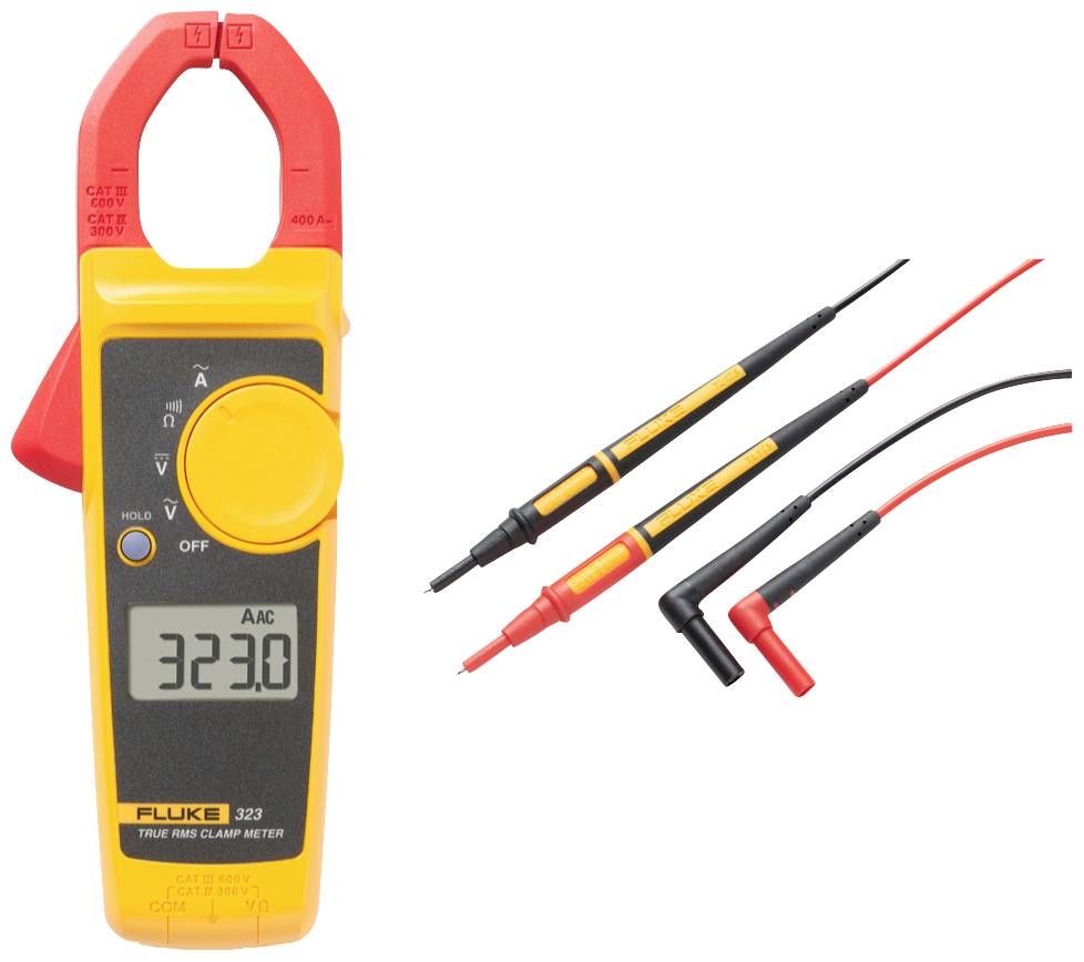 Fluke FLK-323/TL175 Stromzange, Hand-Multimeter digital CAT III 600 V, CAT IV 300 V Anzeige (Counts