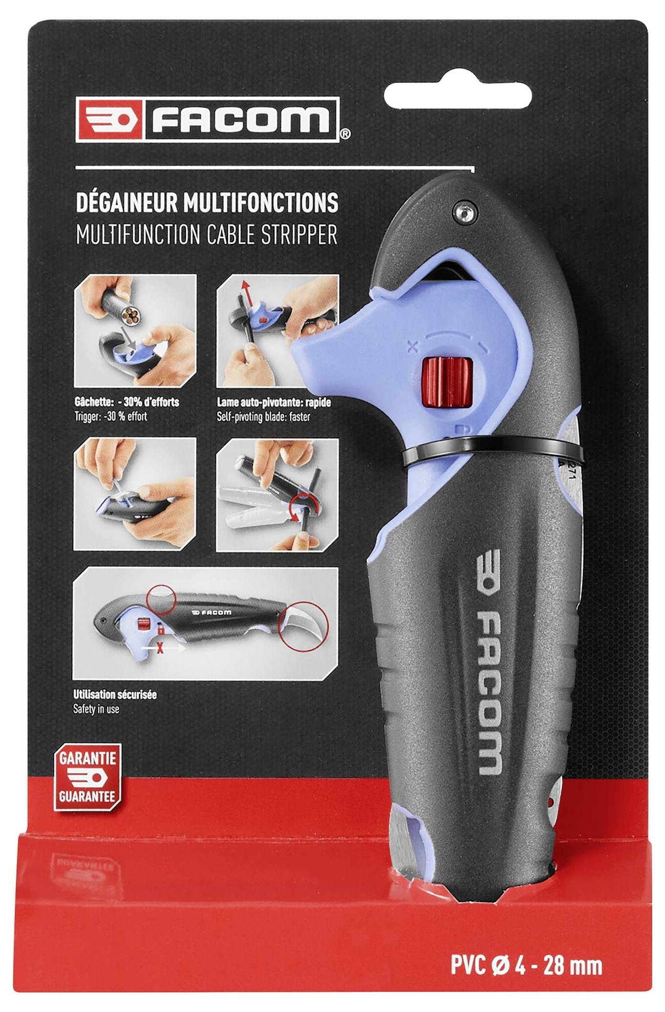 Facom 872271PB Elektriker Abisolierwerkzeug 4 bis 28mm