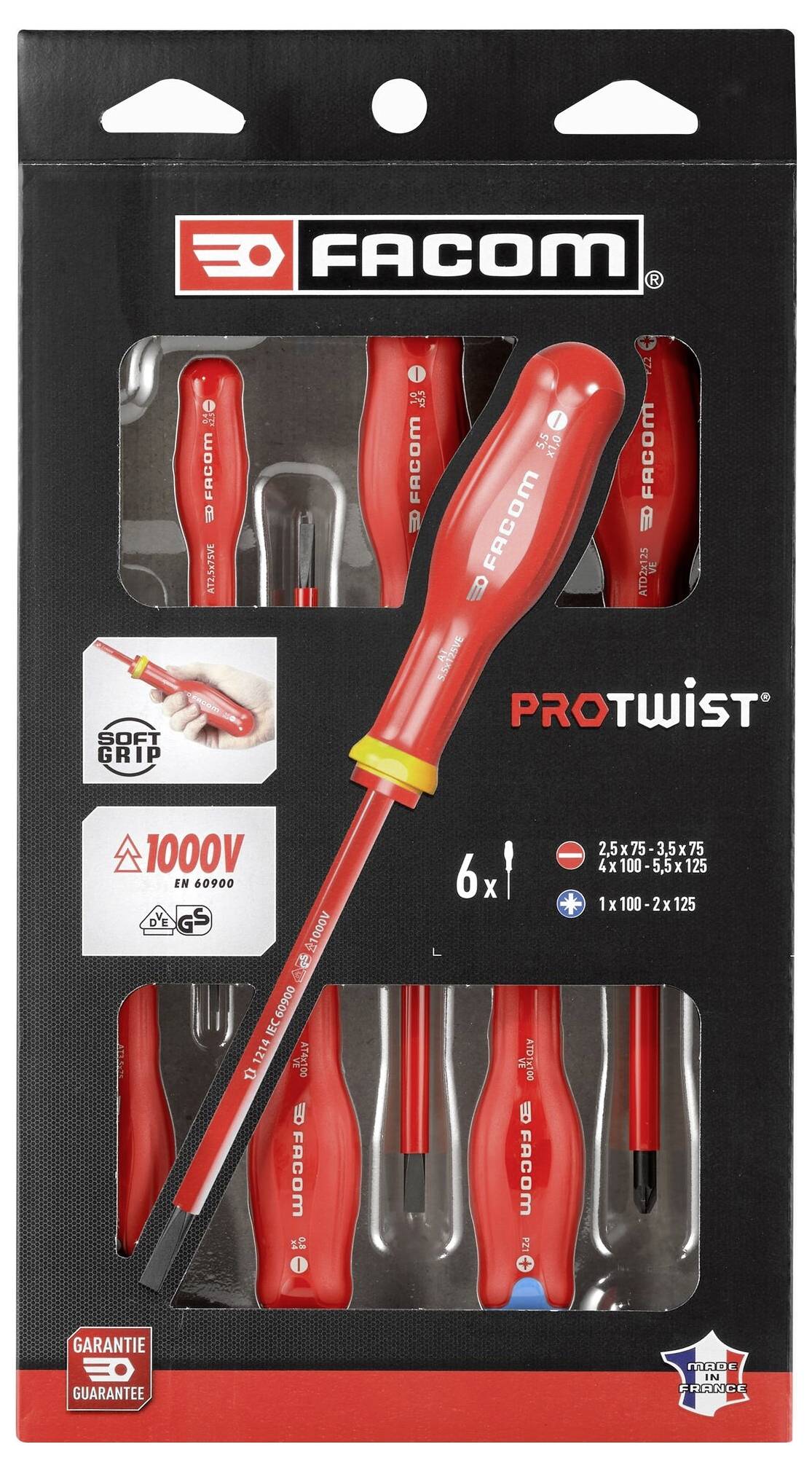 Facom Elektriker Schraubendreher-Set 6teilig