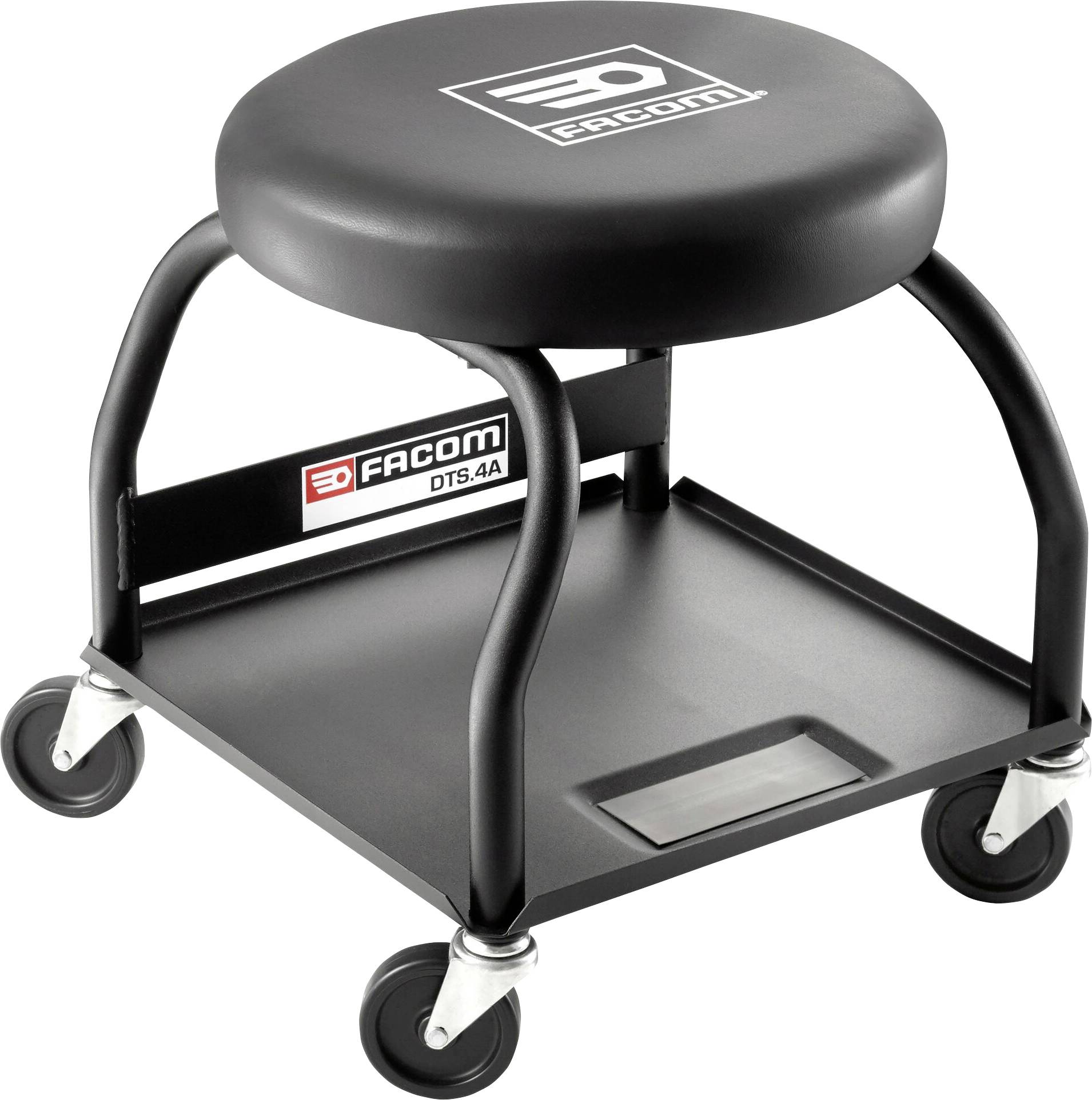 Facom Werkstatt-Rollhocker mit gepolstertem Sitz und vier Rollen. Ideal für mobile Arbeiten in der Werkstatt.