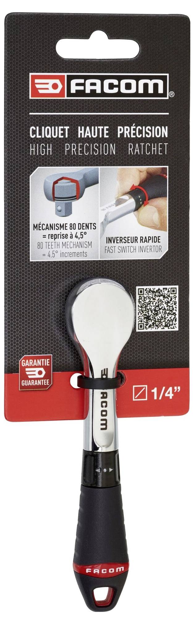 Facom R.181PB Umschaltknarre 1/4" (6.3 mm) 121.2mm