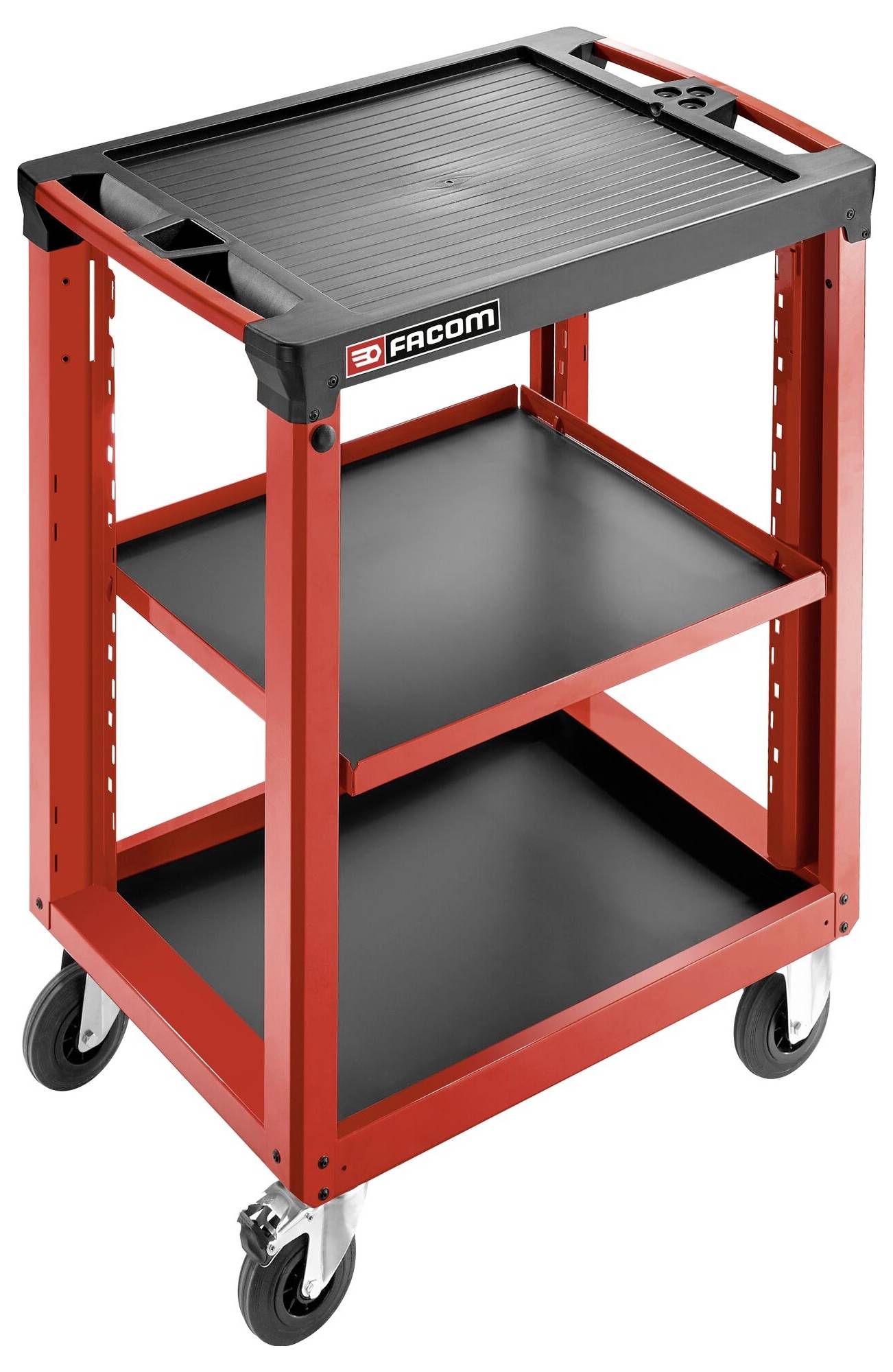 Facom ROLL.UC3SM3 Fahrbarer Beistelltisch 3 Ebenen 3 Mod 19kg Rot, Schwarz