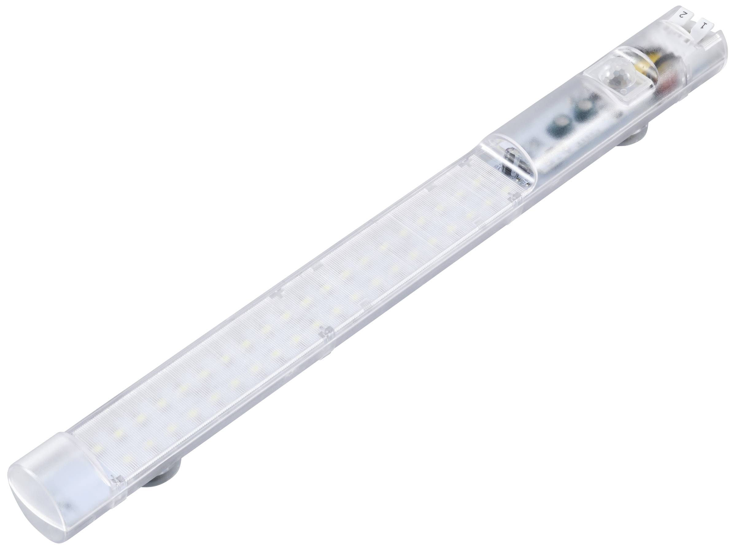 Kompakte LED-Leuchte mit durchsichtigem Gehäuse, zeigt interne Komponenten, geeignet für vielseitige Beleuchtungsanwendungen.