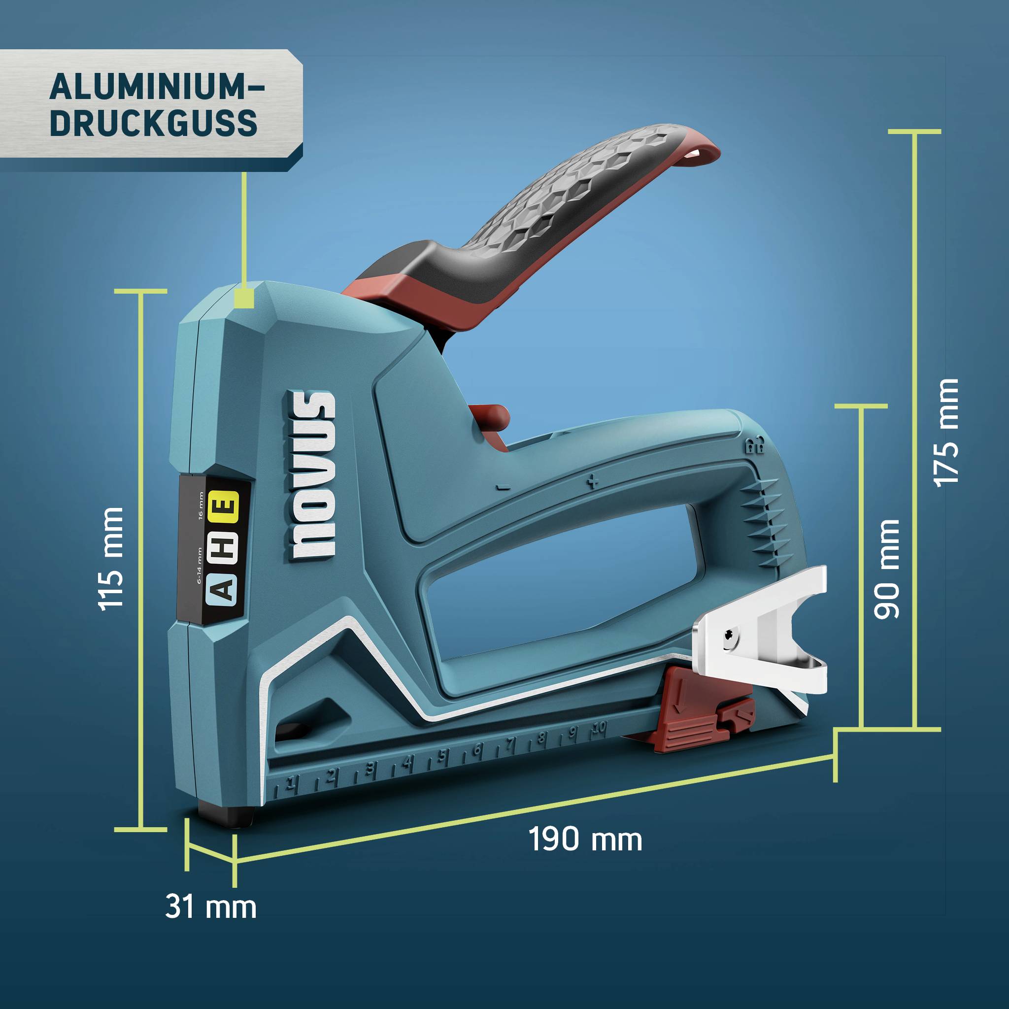 Novus Tools 030-0461 Handtacker Klammerntyp Typ 37, Typ 53 Klammernlänge 6 - 14mm