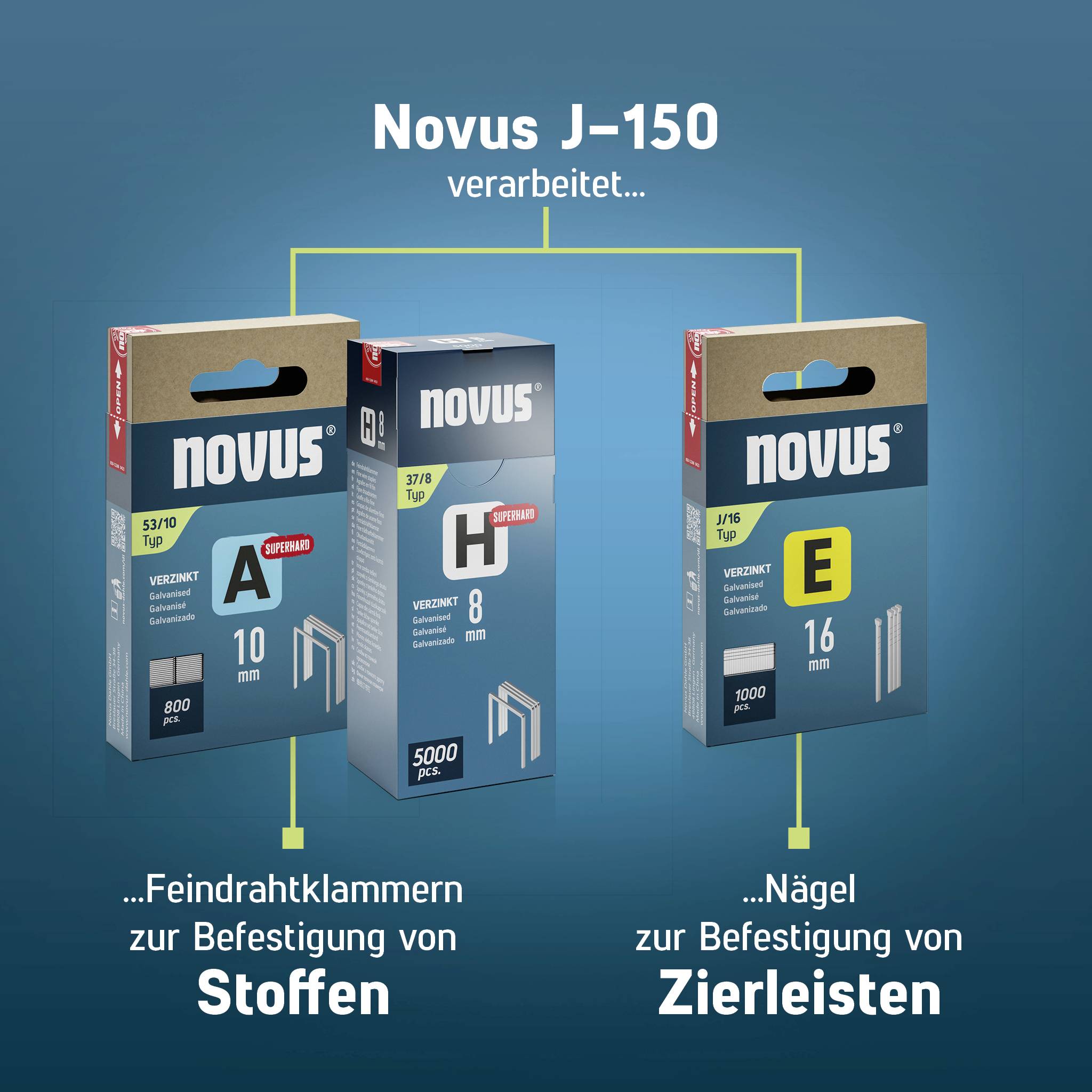 Novus Tools 031-0369 Elektrotacker Klammerntyp Typ 37, Typ 53 Klammernlänge 6 - 14mm