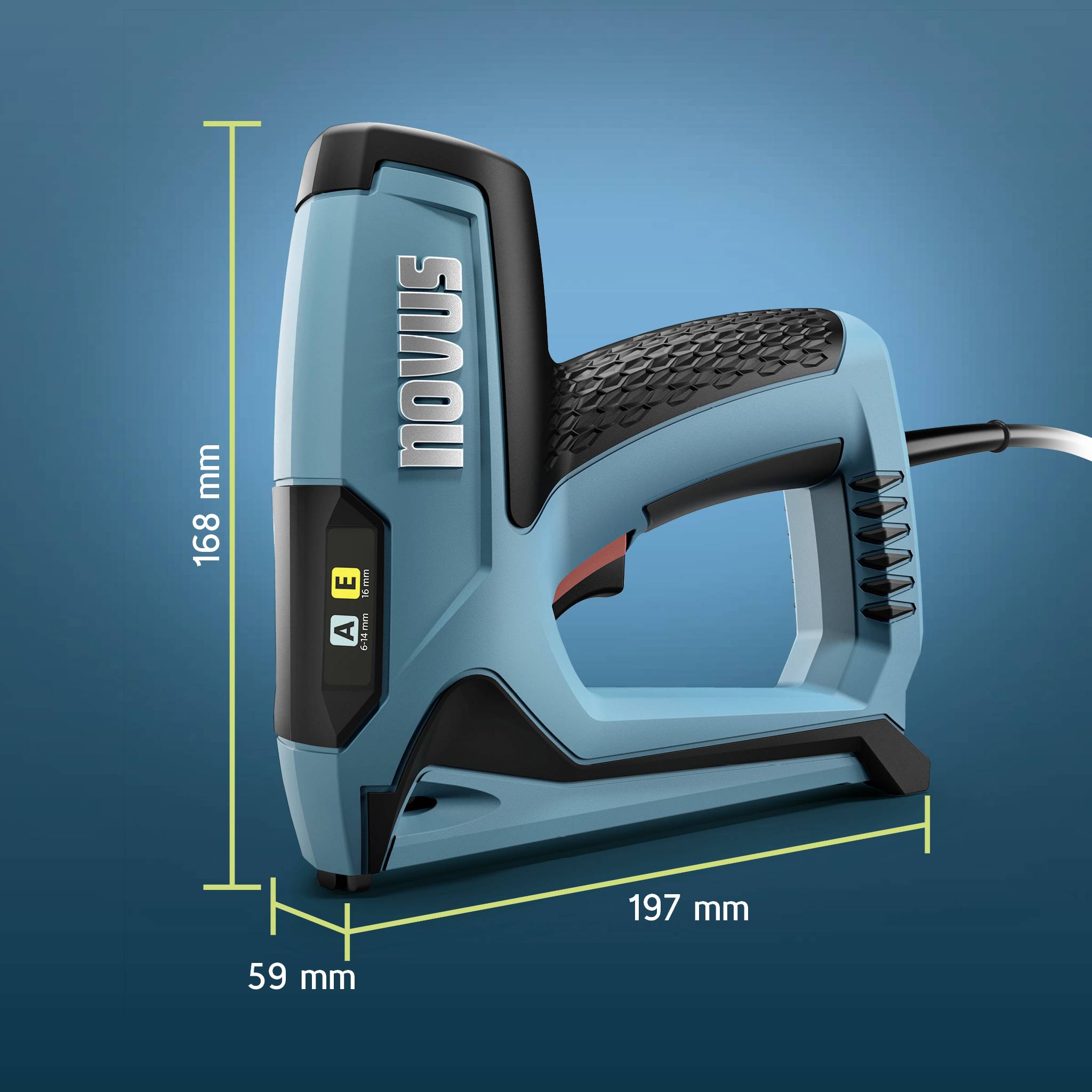 Novus Tools 031-0371 Elektrotacker Klammerntyp Typ 53 Klammernlänge 6 - 14mm