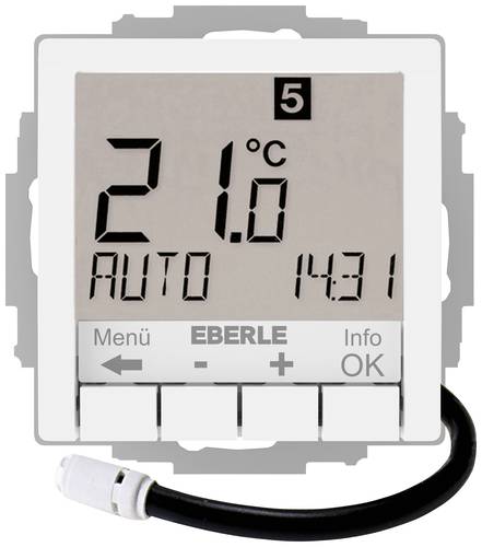 Eberle 527812455504 UTE 4800-F-RAL9010-G-55 Raumthermostat Unterputz Tagesprogramm, Wochenprogramm