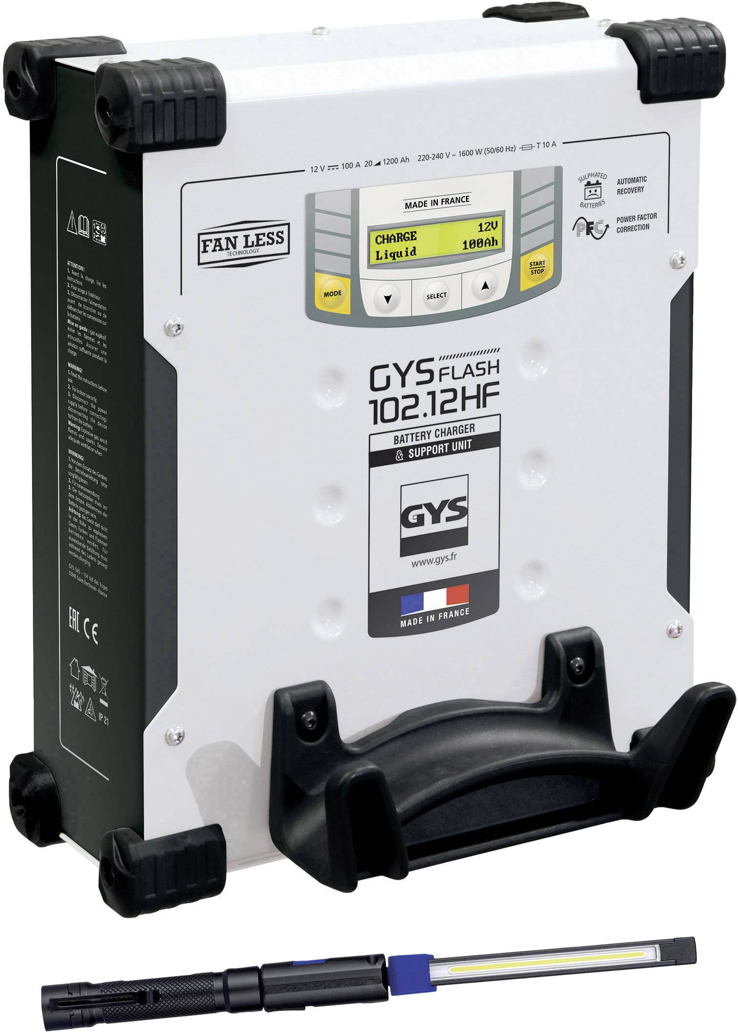 GYS GYSFLASH 102.12 HF Vertikal +Toparc 075894 Mini 350L gratis Automatikladegerät 12 V 100 A