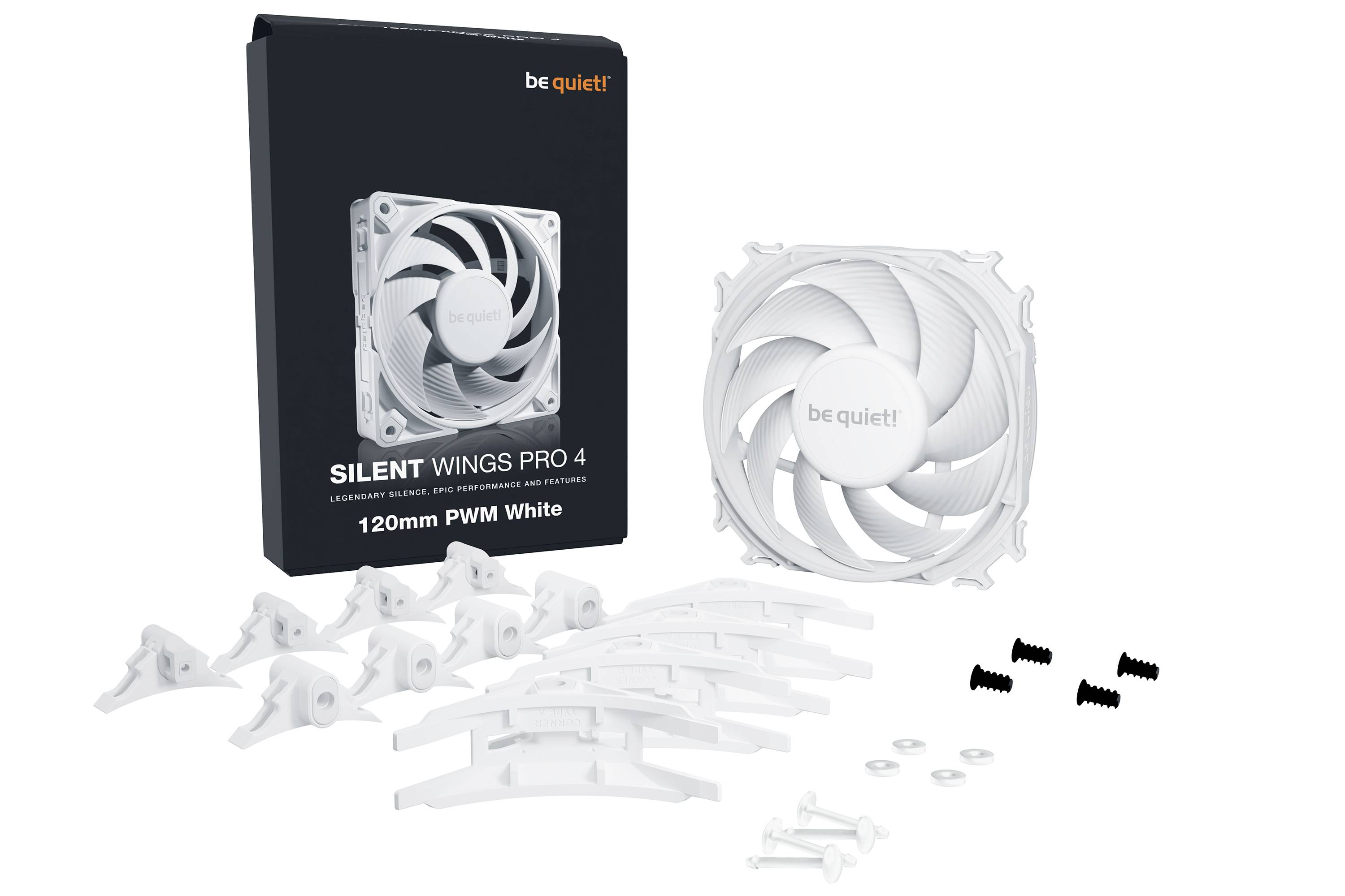 BeQuiet Silent Wings Pro 4 PC-Gehäuse-Lüfter Weiß (B x H x T) 120 x 120 x 25mm