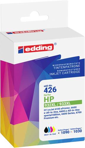 Edding Druckerpatrone ersetzt HP 932XL+933XL Multipack 4 Kompatibel Kombi-Pack Schwarz, Cyan, Magen