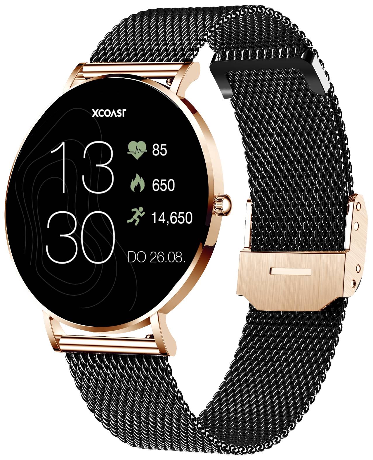 XCOAST SIONA 2 Smartwatch 42mm Schwarz, Roségold