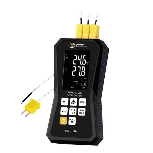 PCE Instruments 4-Kanal-Thermometer mit Datenlogger PCE-T 394 |Messbereich -210 … 1370 °C |Thermoe