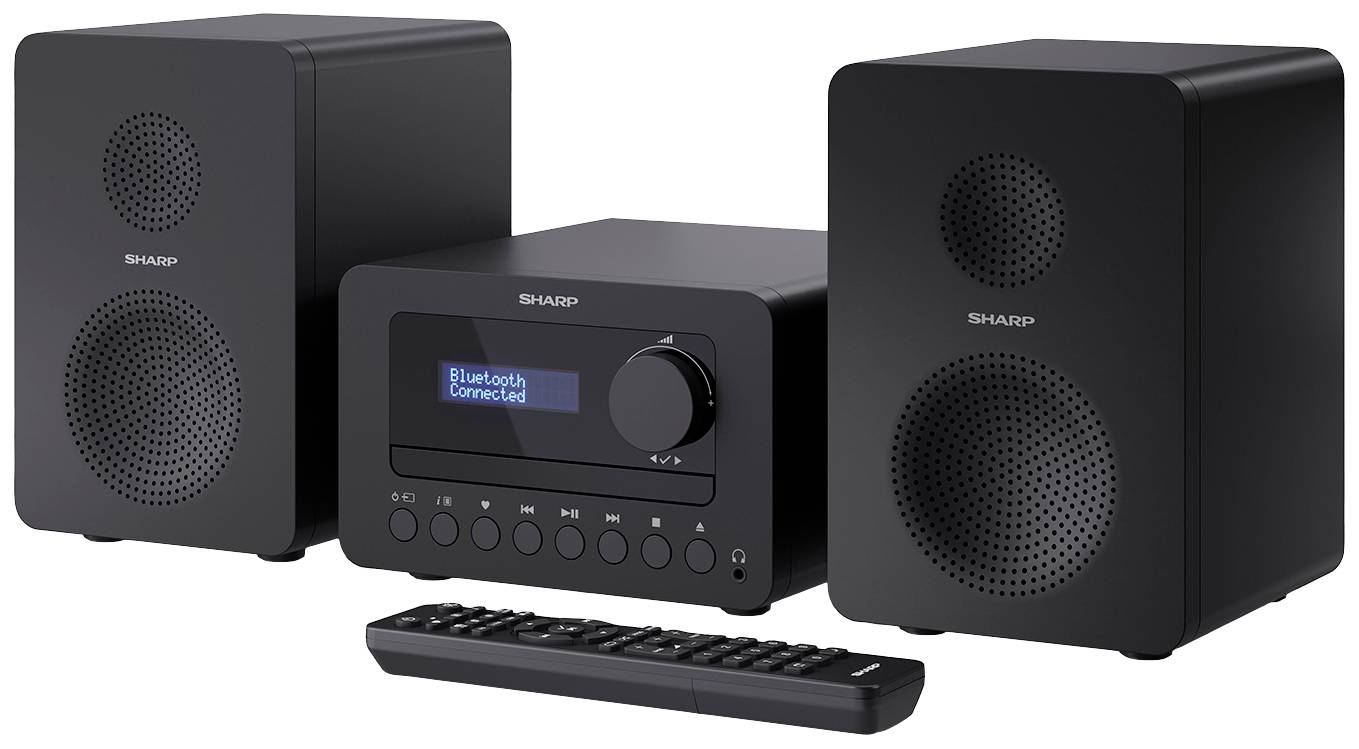 Sharp XL-B520D Stereoanlage AUX, Bluetooth®, DAB+, USB, Inkl. Fernbedienung 40W Schwarz
