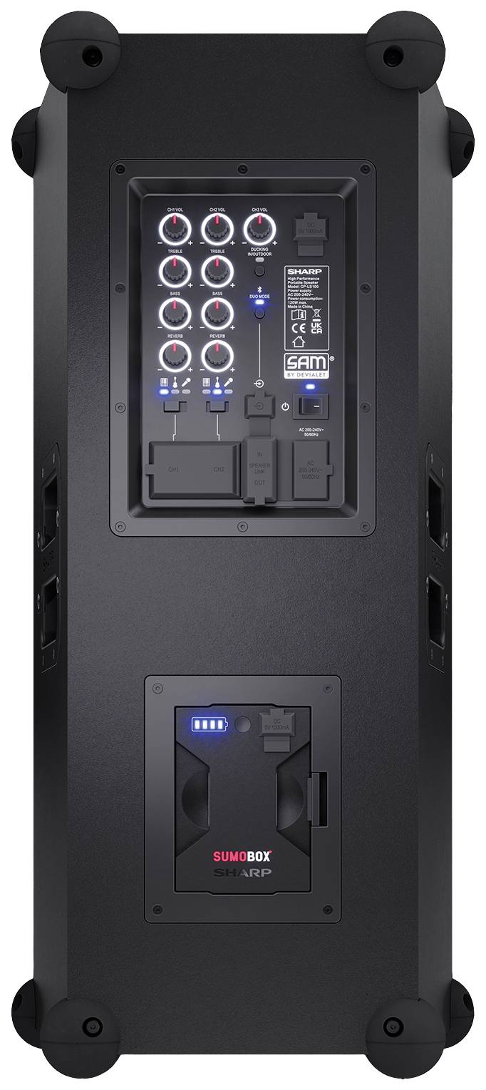 Sharp CP-LS100 SumoBox: Bluetooth® Lautsprecher AUX, USB Schwarz