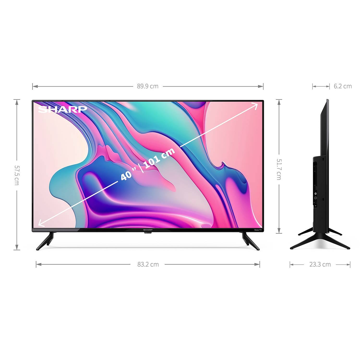 Sharp 40FD2E LED-TV 101 cm 40 Zoll EEK E (A - G) DVB-C, DVB-S, DVB-S2, DVB-T, DVB-T2, WLAN, Smart TV, Full HD Schwarz