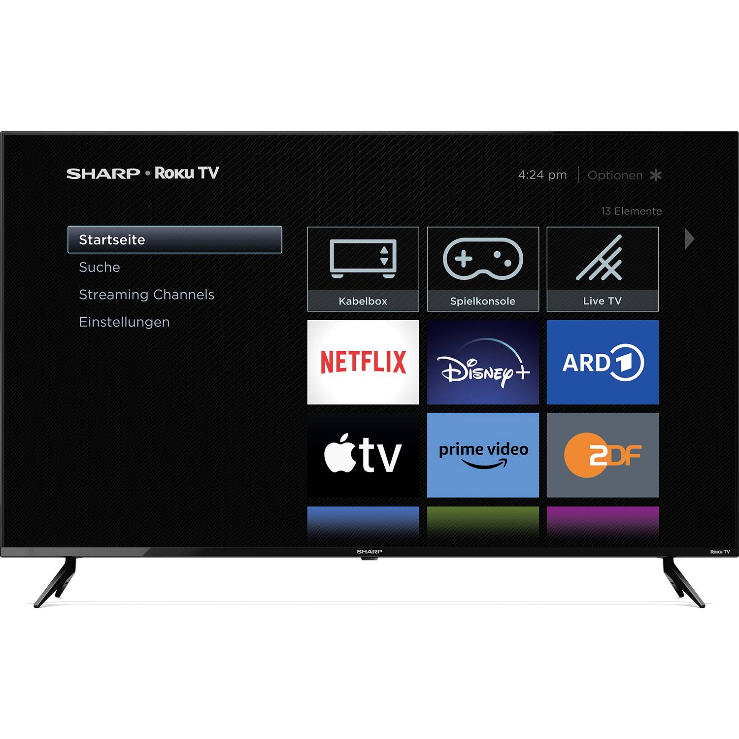 Sharp 43FJ2E LED-TV 108cm 43 Zoll EEK F (A - G) DVB-C, DVB-S, DVB-S2, DVB-T, DVB-T2, UHD, WLAN, Smart TV Schwarz