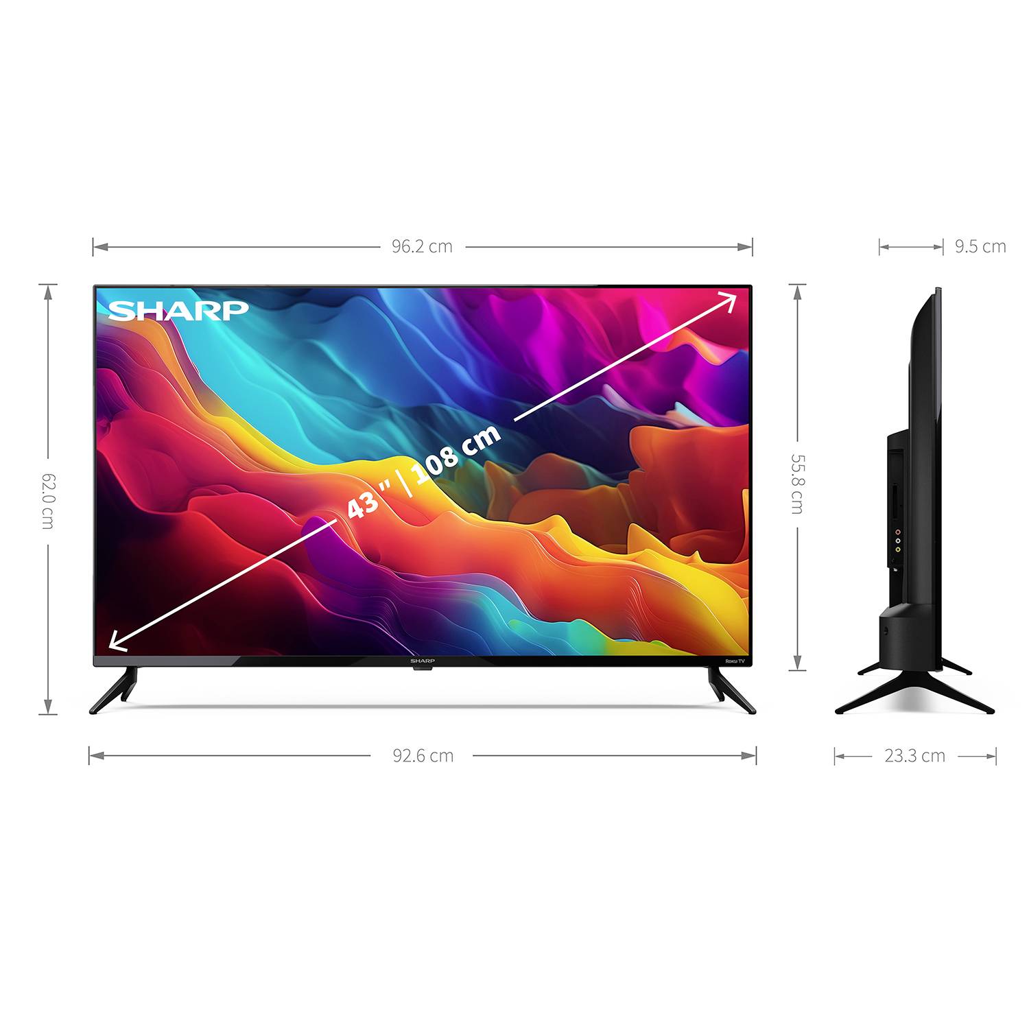 Sharp 50FJ2E LED-TV 126 cm 50 Zoll EEK F (A - G) DVB-C, DVB-S, DVB-S2, DVB-T, DVB-T2, UHD, WLAN, Smart TV Schwarz