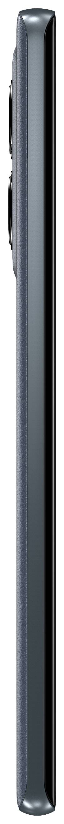 Seitliche Ansicht eines modernen Smartphones mit schlankem Design und hervorstehenden Kameralinsen auf der Rückseite.