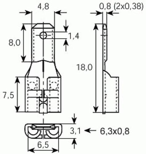 Vogt Verbindungstechnik 3829g.67 Flachsteckverteiler mit Abzweig Steckbreite: 6.30 mm Steckdicke: 0