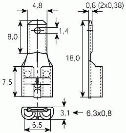 Vogt Verbindungstechnik 3829g.67 Flachsteckverteiler mit Abzweig Steckbreite: 6.30mm Steckdicke: 0.80mm Unisoliert 250St.
