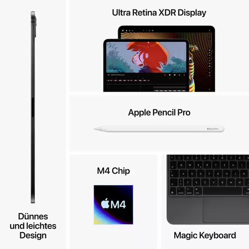 Apple iPad Pro 11 (M4, 2024) WiFi 256 GB Space Black 27.9 cm (11 Zoll) Apple M4 Apple iPad Pro 11 (M4, 2024) WiFi 256 GB Space Black 27.9 cm (11 Zoll) Apple M4