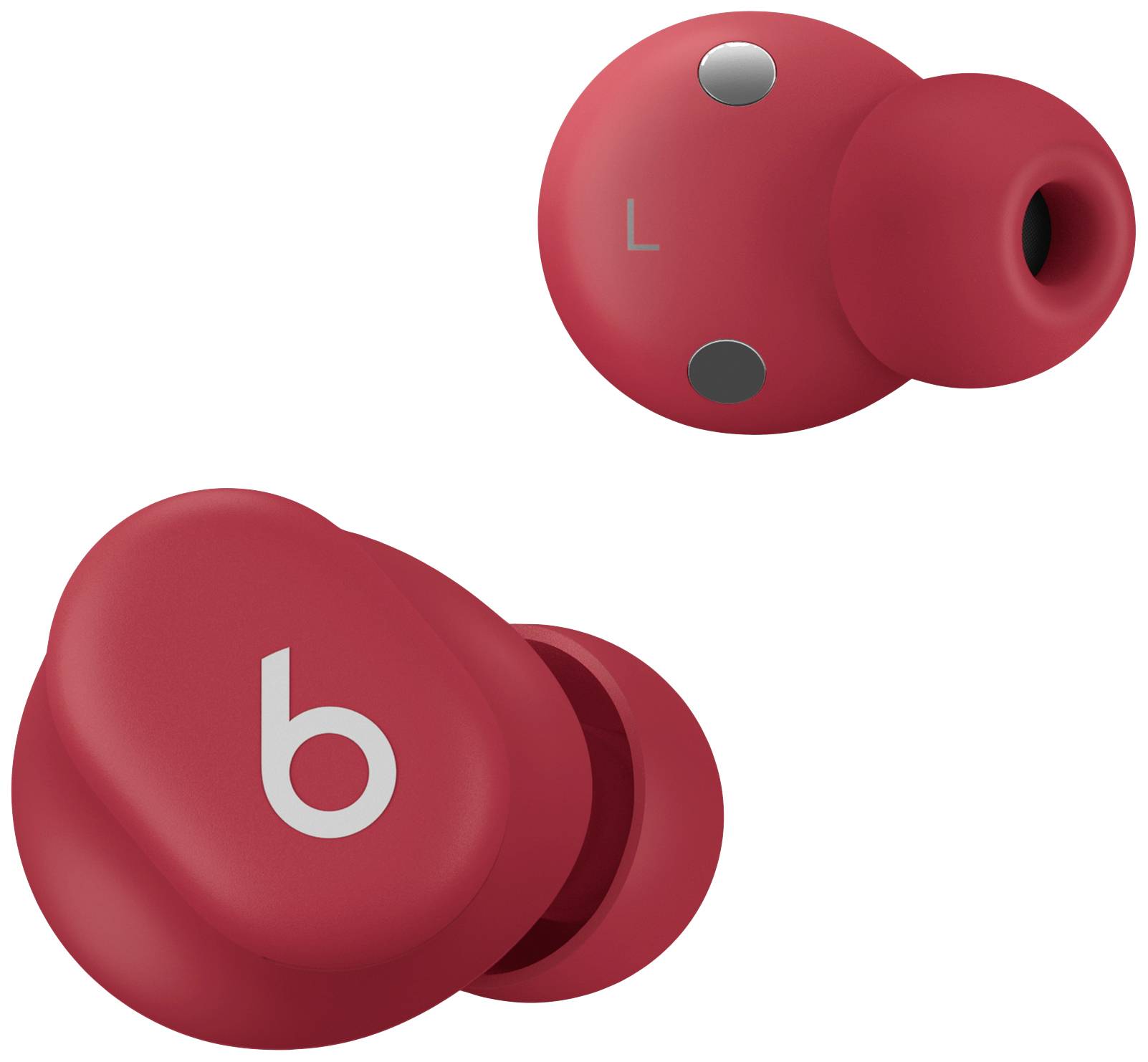 Beats Solo Buds In Ear Headset Bluetooth® Stereo Transparent Red Headset, Ladecase, Lautstärkeregelung