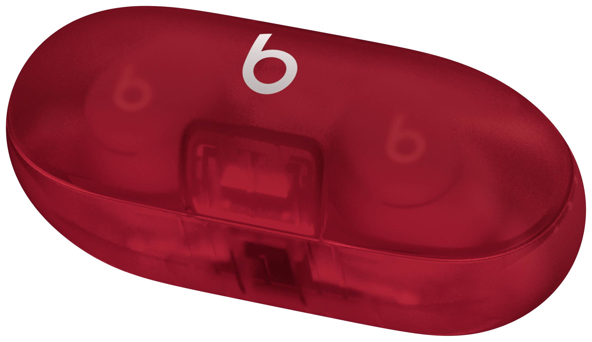 Beats Solo Buds In Ear Headset Bluetooth® Stereo Transparent Red Headset, Ladecase, Lautstärkeregelung