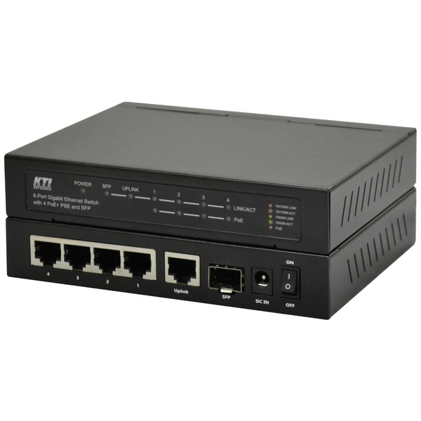 KTI KGS-0601-4HP Industrial Ethernet Switch 6 Port 10 / 100 / 1000MBit/s KTI KGS-0601-4HP Industrial Ethernet Switch 6 Port 10 / 100 / 1000MBit/s