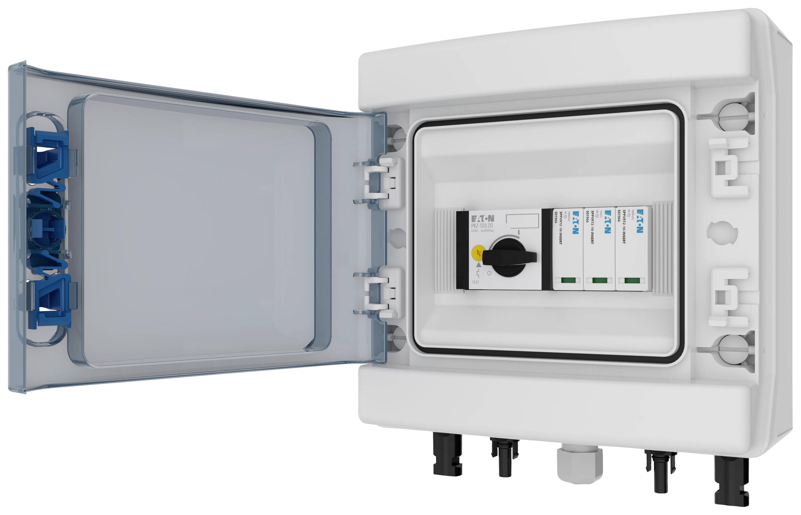 Ein offener Sicherungskasten mit mehreren Schaltern und Geräten, die zur Steuerung und Sicherheit elektrischer Stromkreise dienen.