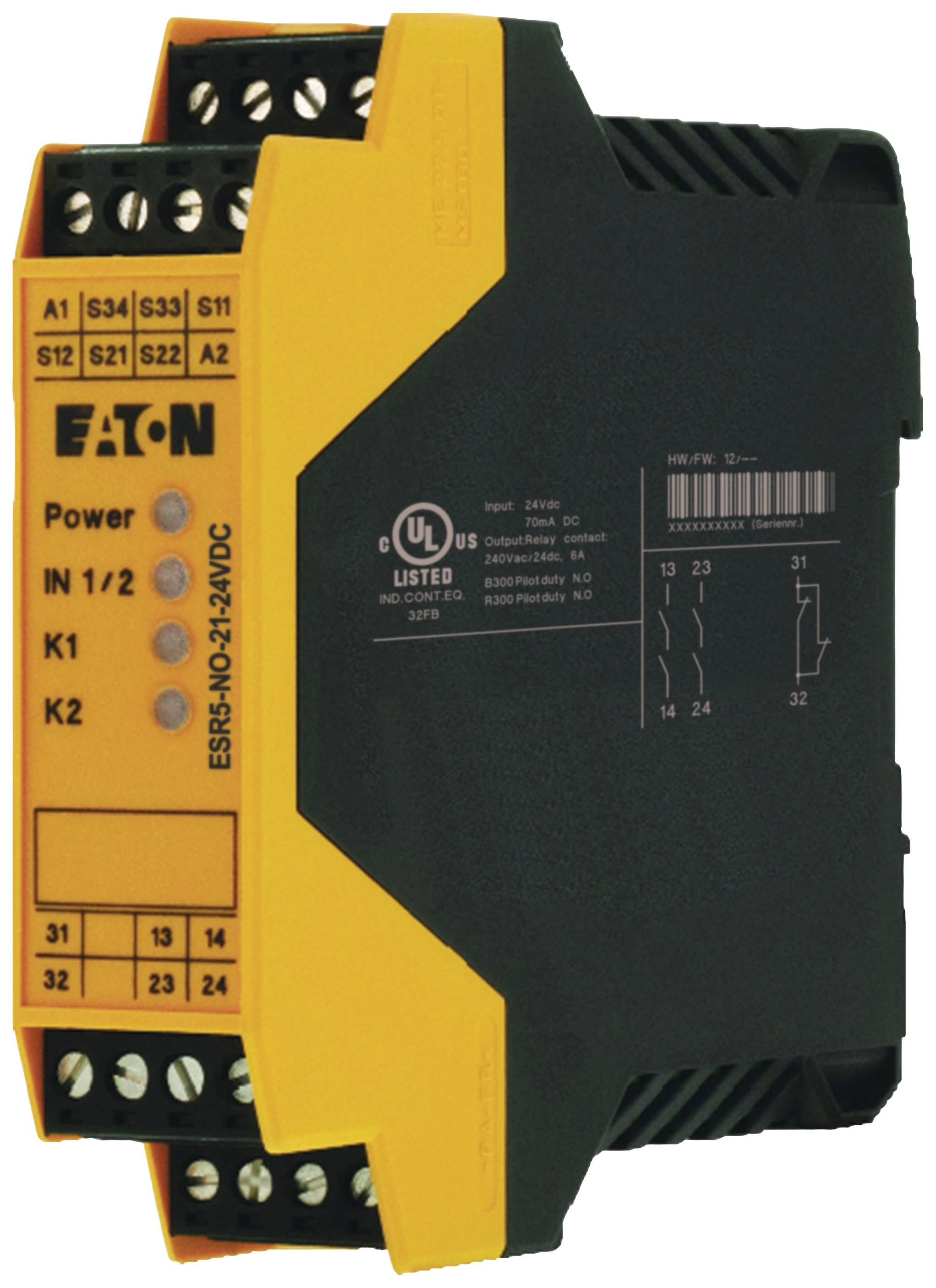Eaton Sicherheitsrelais ESR5-NO-21-24VDC Betriebsspannung: 24 V/DC (B x H x T) 22.5 x 99 x 114.5mm 1St.