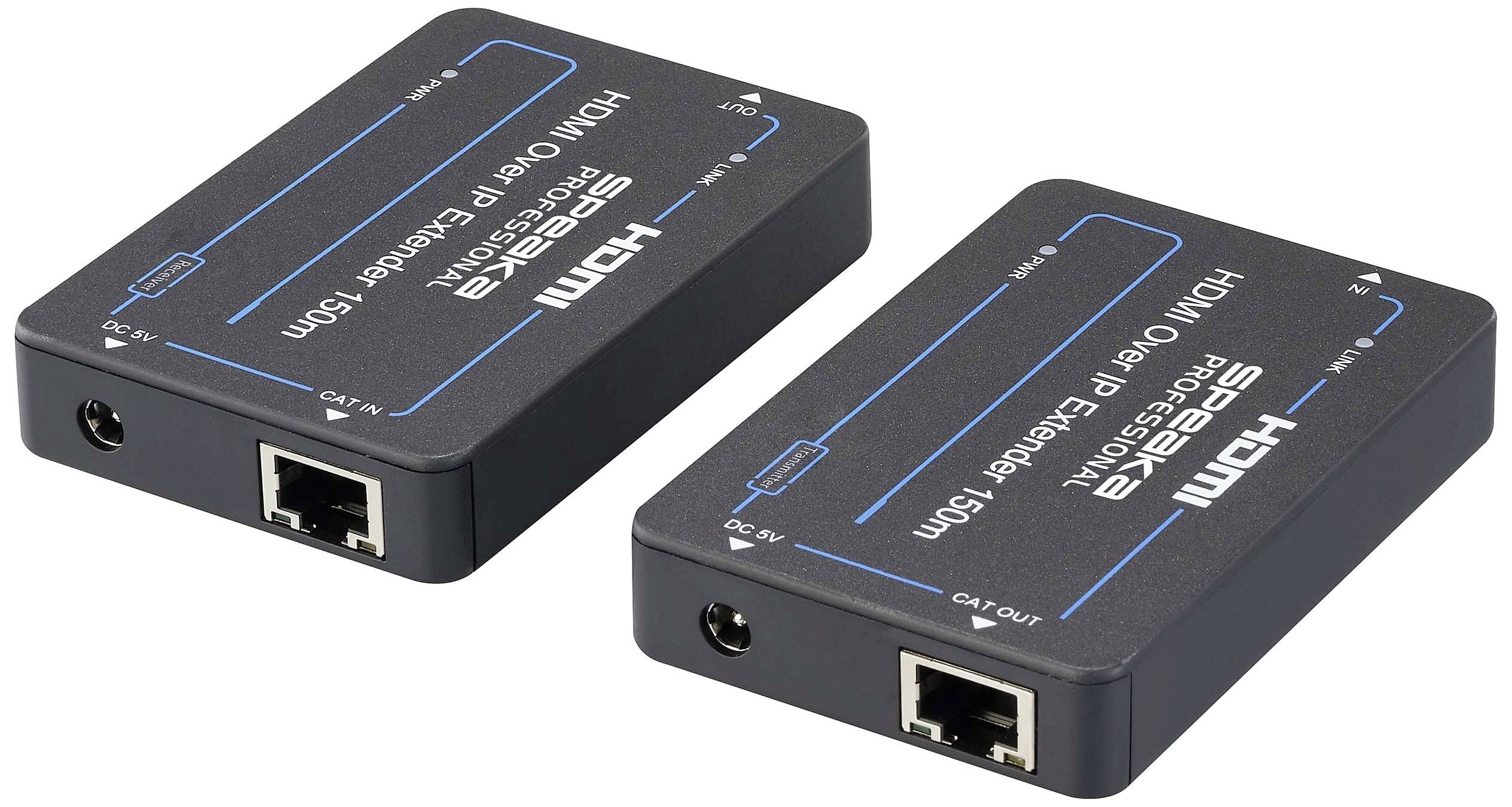 SpeaKa Professional SP-HDE-301 HDMI® HDMI over IP Extender über Netzwerkkabel RJ45 150m