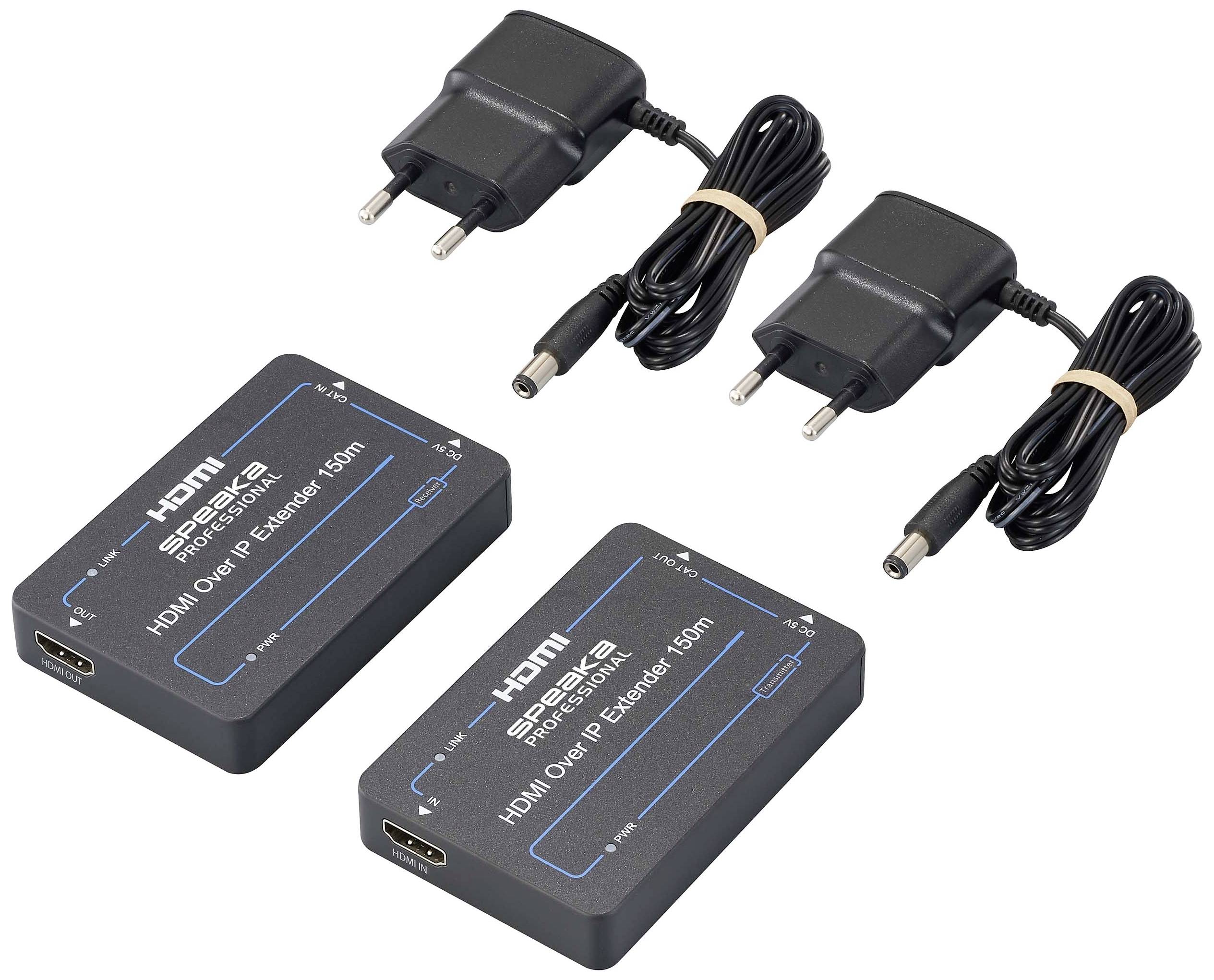 SpeaKa Professional SP-HDE-301 HDMI® HDMI over IP Extender über Netzwerkkabel RJ45 150m