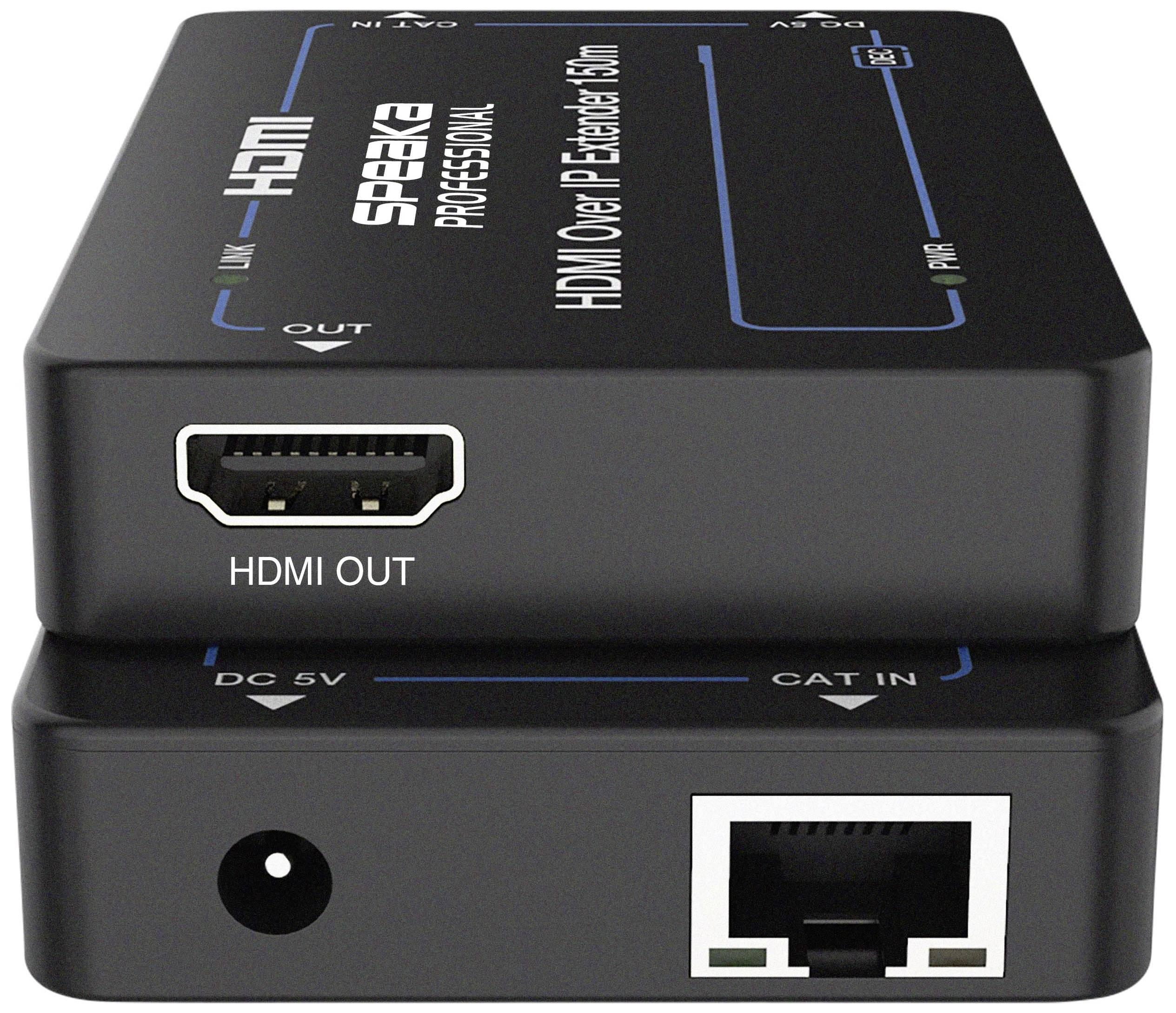SpeaKa Professional SP-HDE-301 HDMI® HDMI over IP Extender über Netzwerkkabel RJ45 150m