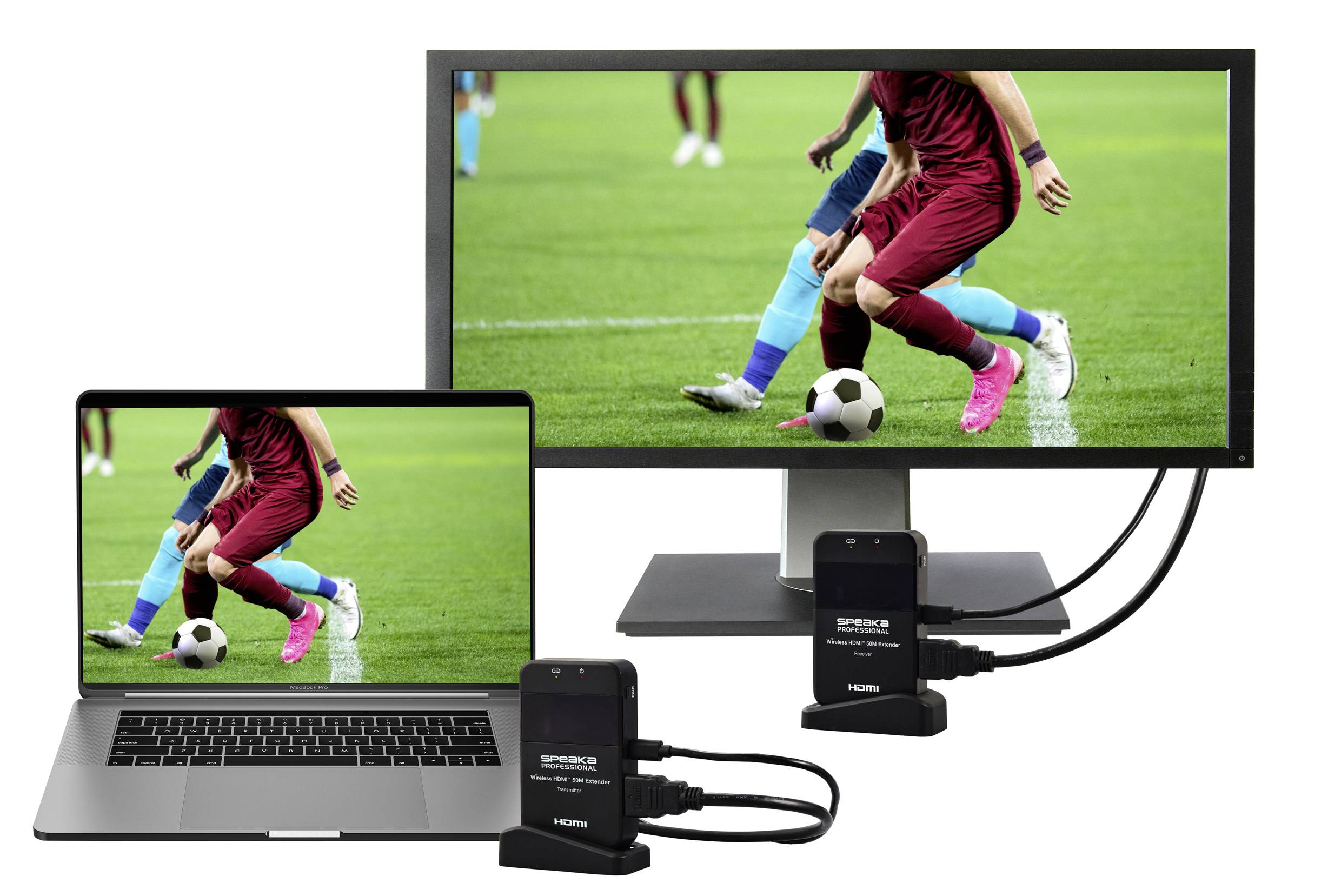 SpeaKa Professional SP-HDE-320 HDMI-Funkübertragung (Set) 50m 5GHz 1920 x 1080 Pixel