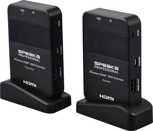 SpeaKa Professional SP-HDE-320 HDMI-Funkübertragung (Set) 50 m 5 GHz 1920 x 1080 Pixel