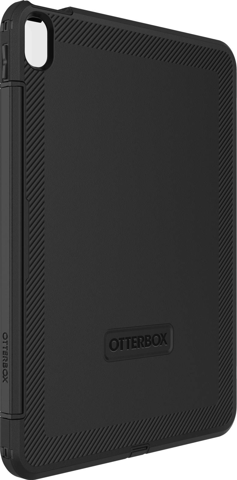 Schwarzes OtterBox-Tabletgehäuse, robustes Design, schützt das Gerät vor Stößen.