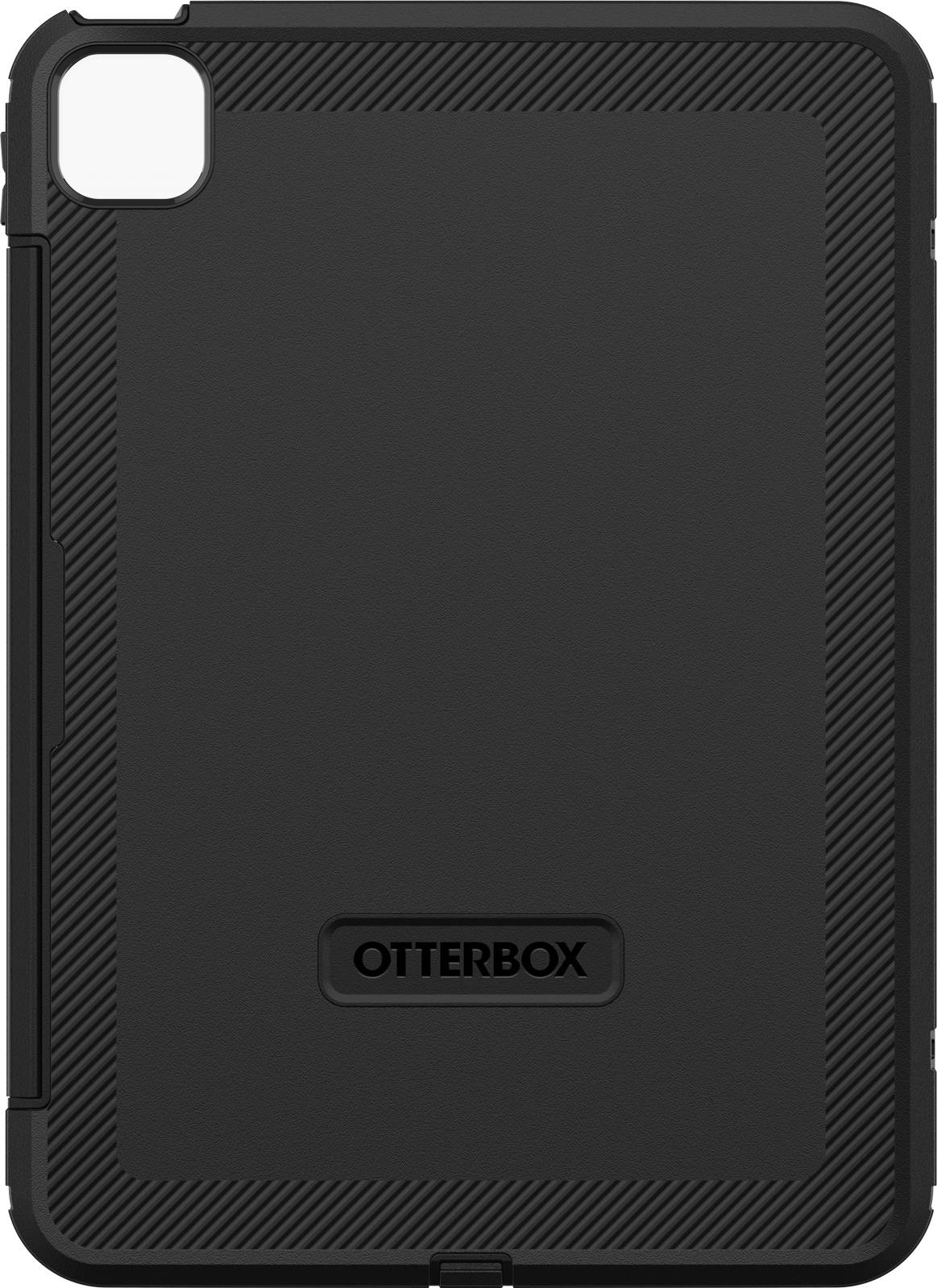 Eine schwarze OtterBox Tablet-Hülle mit strukturierten Kanten.