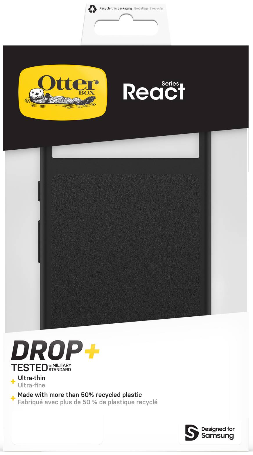 Otterbox React Backcover Google Pixel 8a Schwarz Induktives Laden, Stoßfest 77-95308