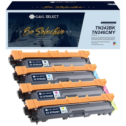 G&G Toner ersetzt Brother TN-242BK/TN-246CMY Kompatibel Kombi-Pack Schwarz, Cyan, Magenta, Gelb TN-242BK/TN-246C/TN-246M/TN-246Y G&G Toner ersetzt Brother TN-242BK/TN-246CMY Kompatibel Kombi-Pack Schwarz, Cyan, Magenta, Gelb TN-242BK/TN-246C/TN-246M/TN-246Y