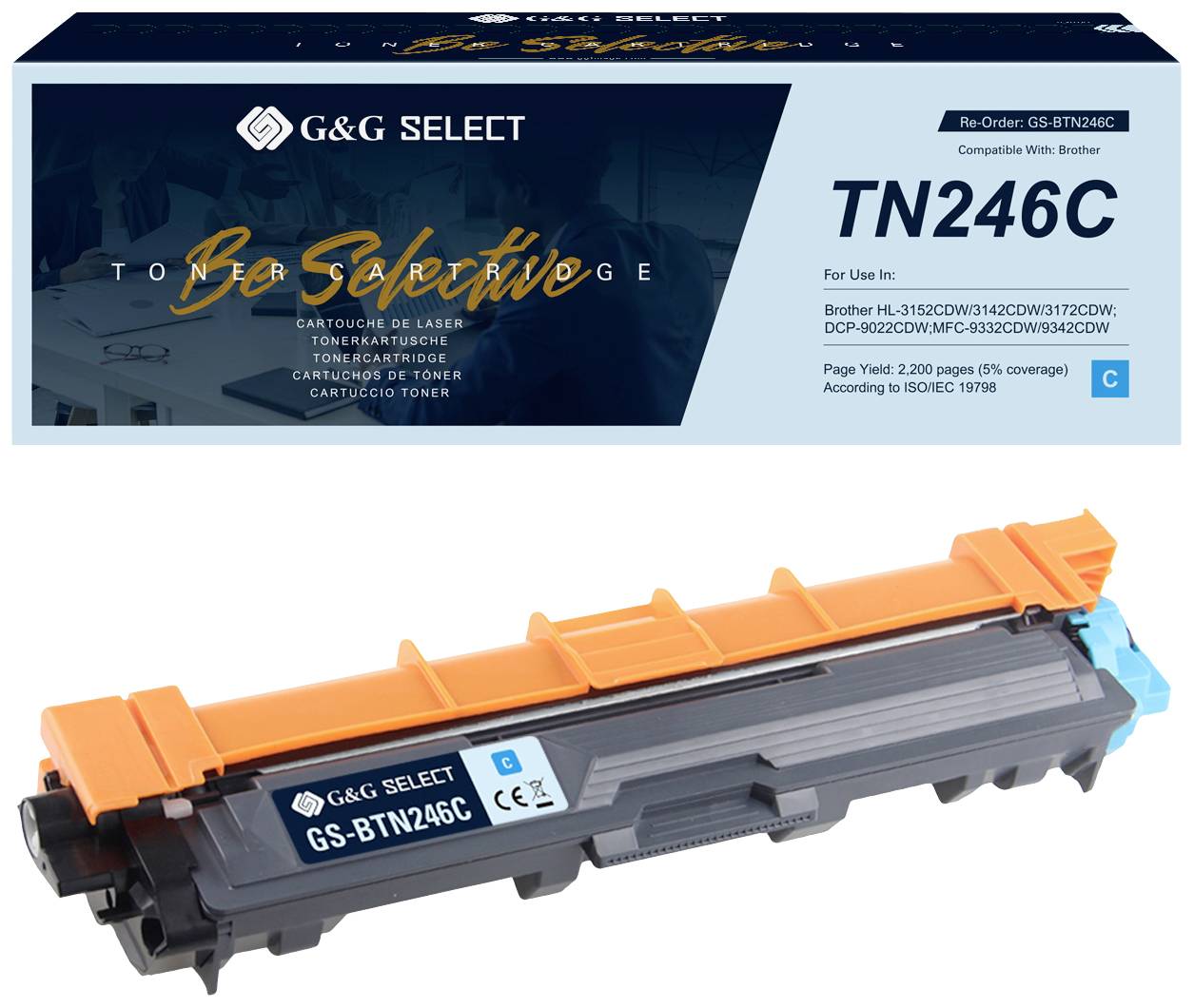 G&G Toner ersetzt Brother TN-246C Kompatibel Cyan TN-246C GS-BTN246C