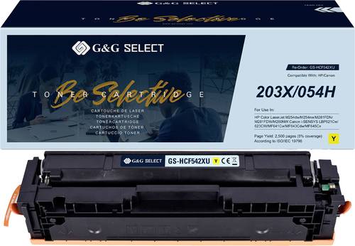 G&G Toner ersetzt HP 203X Kompatibel Gelb CF542X/ Cartridge 054H Yellow GS-HCF542X(U)