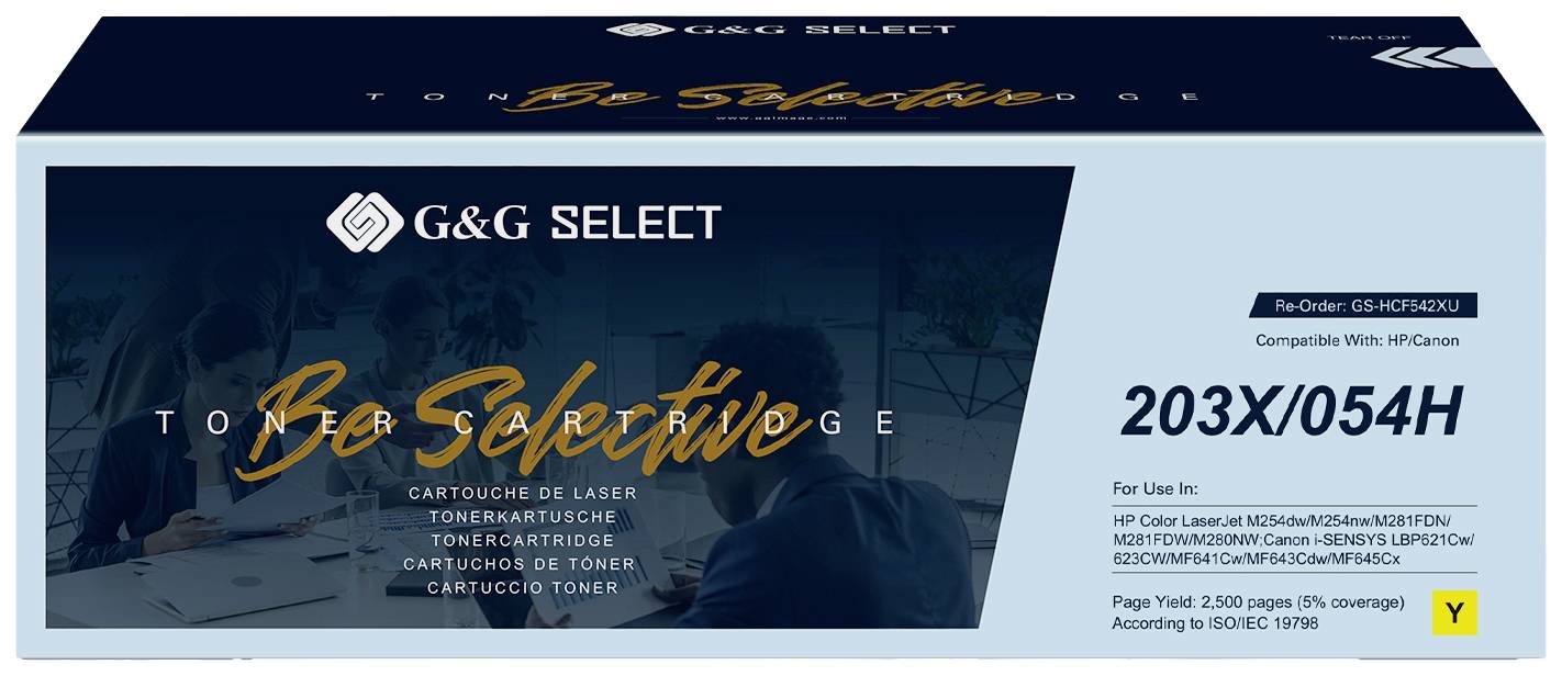 G&G Toner ersetzt HP 203X Kompatibel Gelb CF542X/ Cartridge 054H Yellow GS-HCF542X(U)