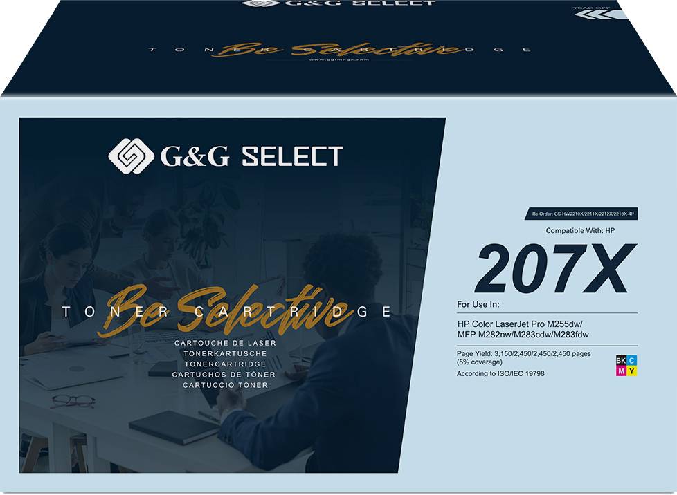 G&G Toner ersetzt HP 207X Kompatibel Kombi-Pack Schwarz, Cyan, Magenta, Gelb W2210X(207X)/W2211X(207X)/W2213X(207X)/W2212X(207X)