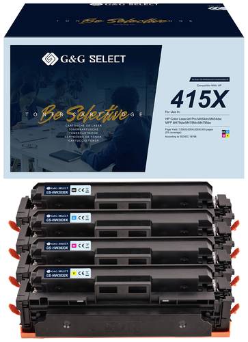G&G Toner ersetzt HP 415X Kompatibel Kombi-Pack Schwarz, Cyan, Magenta, Gelb W2030X/W2031X/W2033X/W