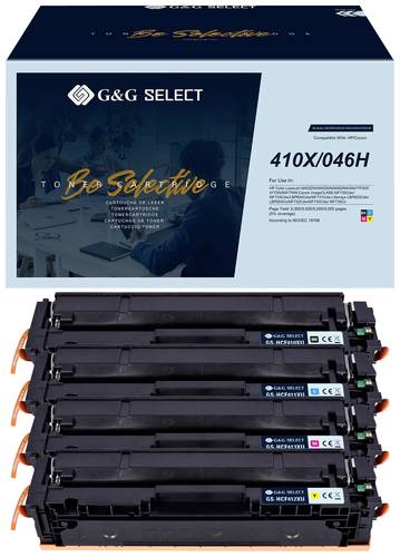 G&G Toner ersetzt HP, Canon 410X, 046H Kompatibel Kombi-Pack Schwarz, Cyan, Magenta, Gelb GS-H410X-