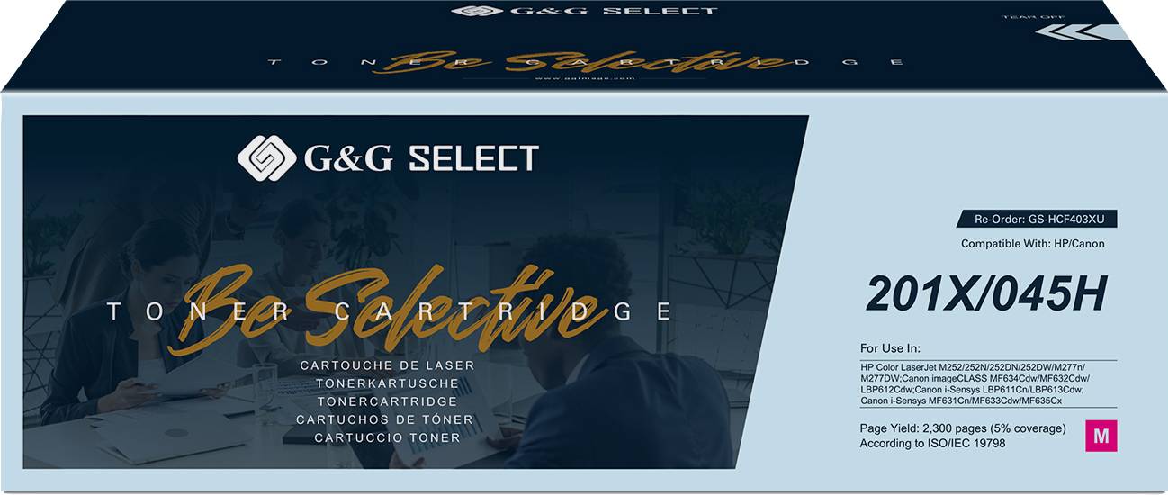 G&G Toner ersetzt HP, Canon 201X, 045H Kompatibel Magenta CF403X/Cartridge 045H Magenta GS-HCF403X(U)