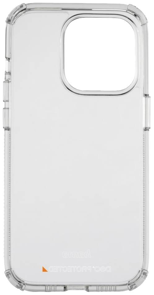 Transparente Handyhülle mit verstärkten Ecken, geeignet für den Schutz eines Smartphones bei Stürzen.