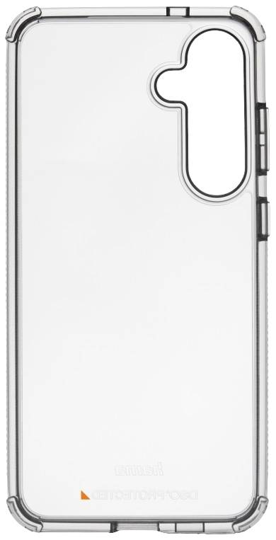 Transparente Handyhülle mit verstärkten Ecken, designed für den Schutz eines Smartphones mit drei Kameraöffnungen.